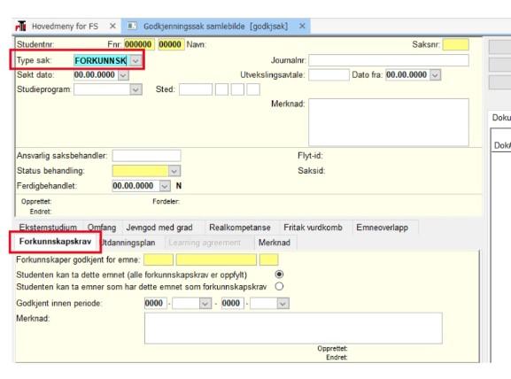 Bildet viser hvordan godkjenningsbildet ser ut i FS